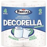 60 MAXI ROTOLI CARTA IGIENICA 2 VELI MAURY'S DECORELLA PROFUMATA DECORATA