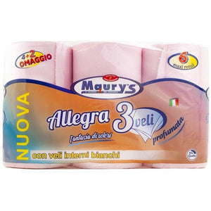 90 MAXI ROTOLI CARTA IGIENICA MAURY'S 3 VELI ROSA COLORATA PROFUMATA