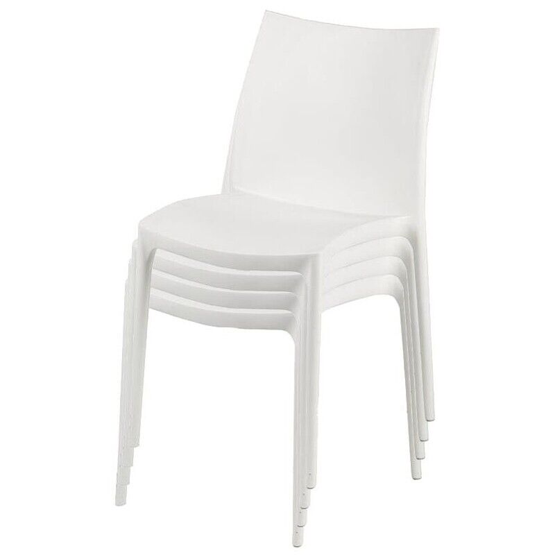 SEDIA ZIP IMPILABILE DA ESTERNO ED INTERNO BIANCA 41 X 41 X H82 CM