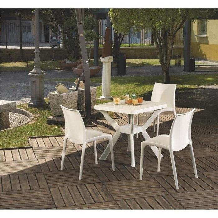 SEDIA ZIP IMPILABILE DA ESTERNO ED INTERNO BIANCA 41 X 41 X H82 CM