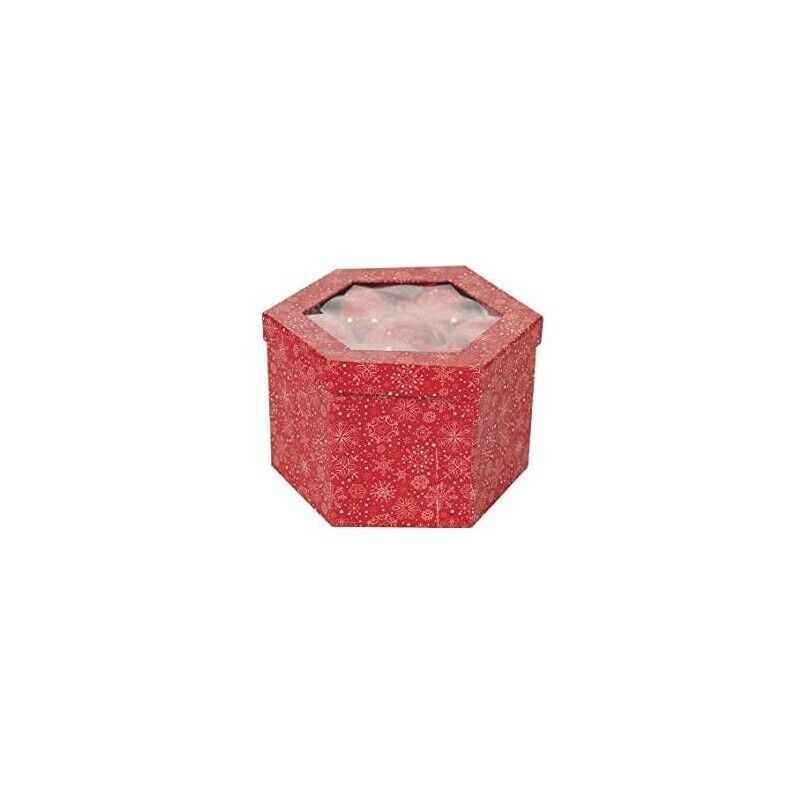 SET 14 PALLE DI NATALE 7,5CM FIOCCO NEVE ROSSO