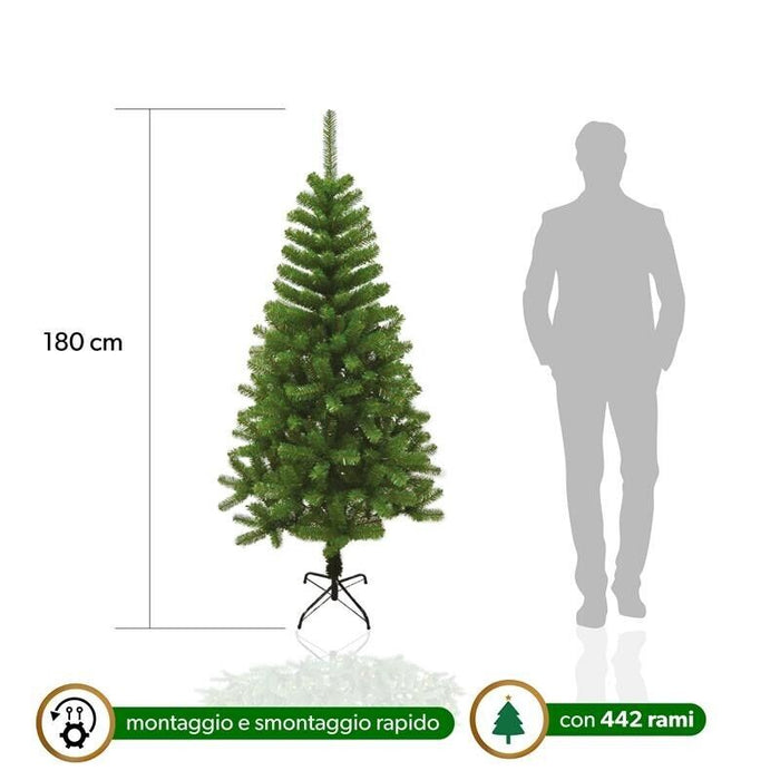 ALBERO DI NATALE ORTISEI 180 CM VERDE ARTIFICIALE