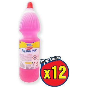 KIT 12 LINDOR ALCOOL ETILICO DENATURATO 90° DA 1 LT