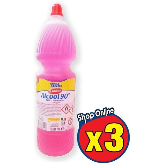 LINDOR ALCOOL ETILICO DENATURATO 90° DA 1 LT 3PZ