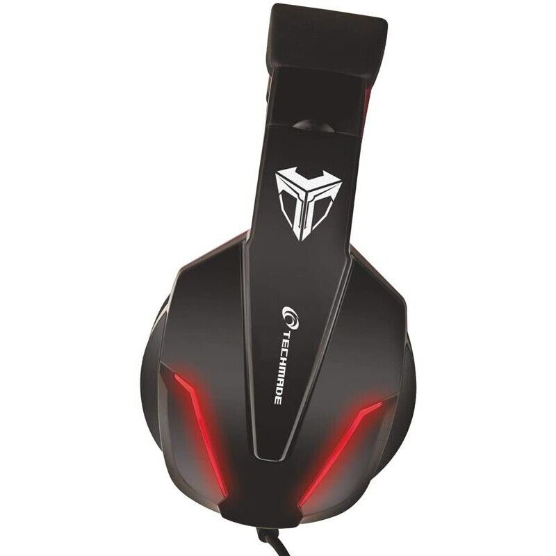 TECHMADE CUFFIE GAMING MULTIMEDIALI ROSSO/NERO PC CONSOLLE SMARTPHONE