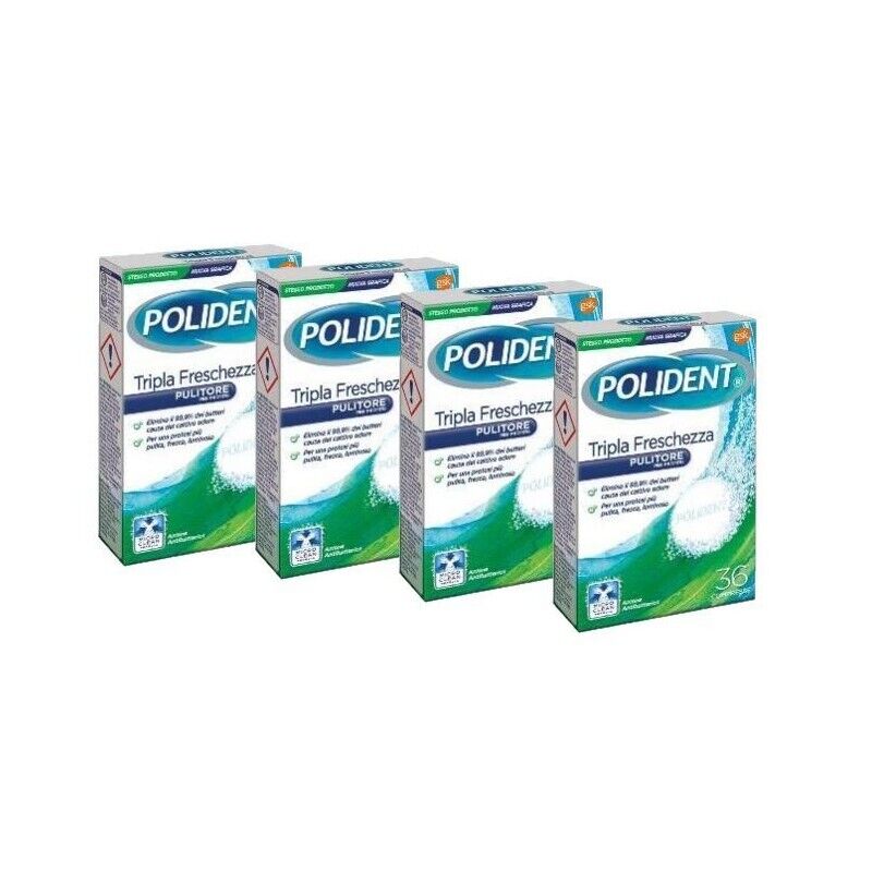 POLIDENT TABS PULITORE PER PROTESI TRIPLA FRESCHEZZA 36 CAPSULE EFFERVESCENTI