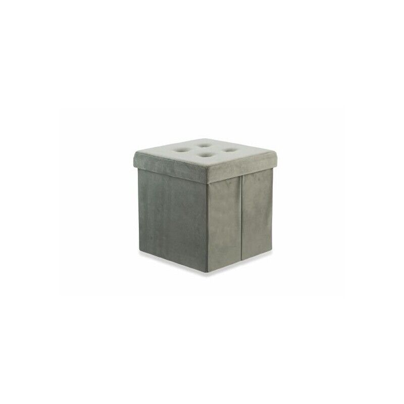 POUF CONTENITORE IN VELLUTO 38 X 37,5 X 37,5 CM GRIGIO