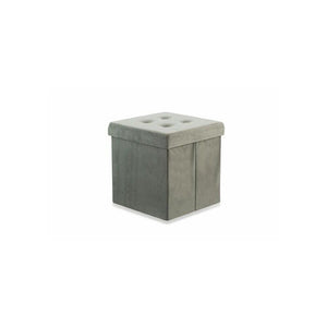 POUF CONTENITORE IN VELLUTO 38 X 37,5 X 37,5 CM GRIGIO
