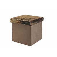 POUF CON PAILLETTES TORTORA CONTENITORE MISURE 38 X 38 X 38 CM