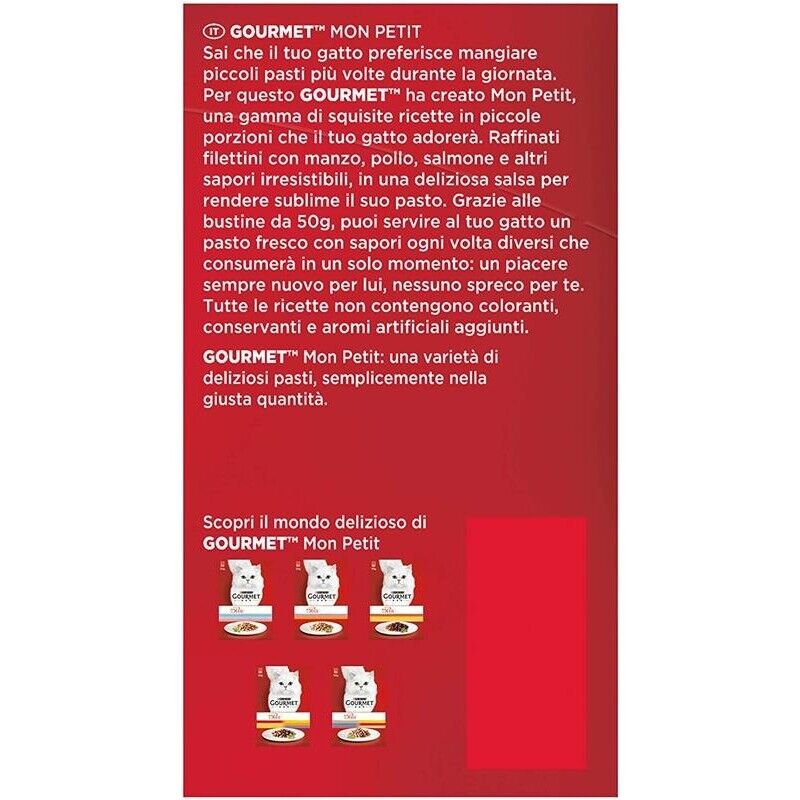 GOURMET MON PETIT DELIZIOSE RICETTE MISTE AL POLLO ANATRA E TACCHINO 6 DA 50 GR