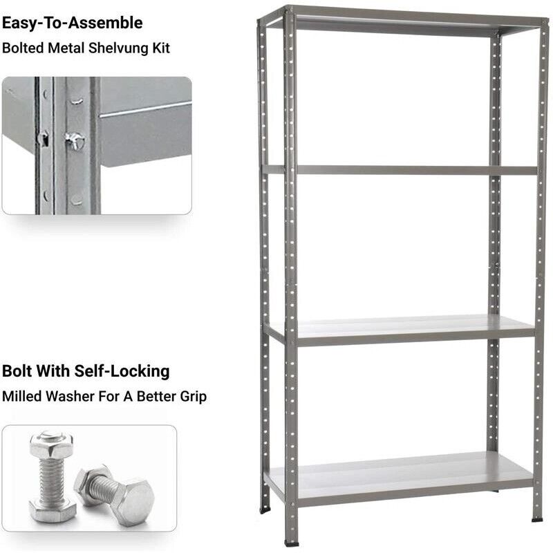 GRIMA PACCO DOPPIO CON 2 SCAFFALI COMPLETI 60 X 30 X 140 CM 4 RIPIANI 40 KG