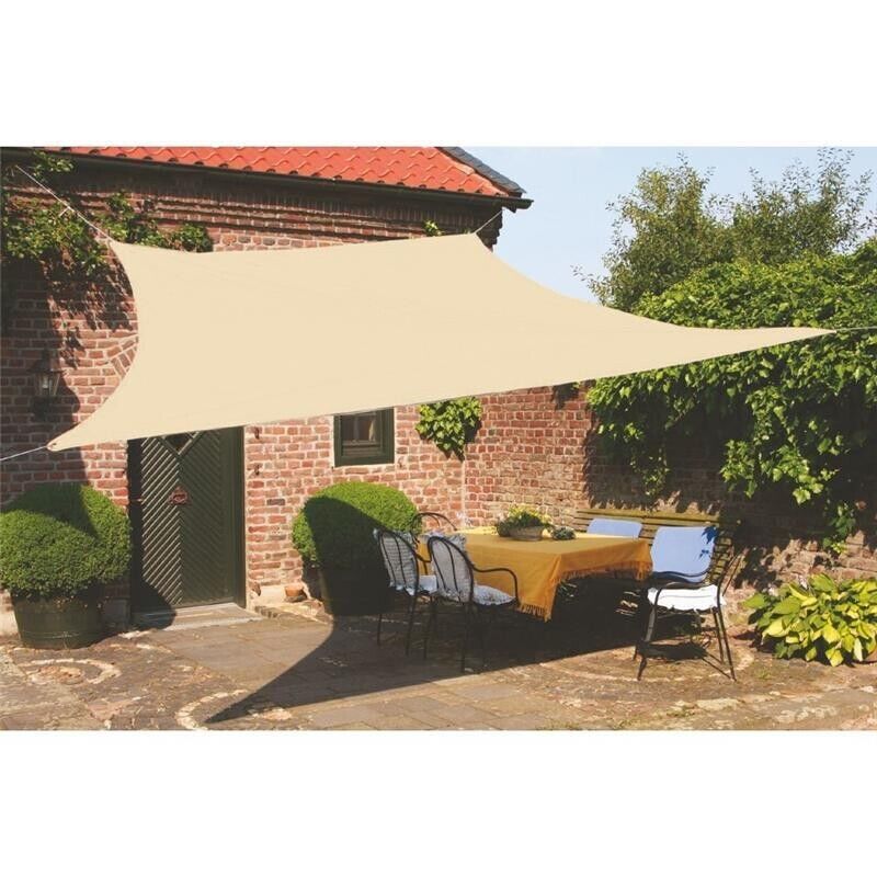 TENDA VELA DA SOLE QUADRATA IN COTONE E POLIESTERE 3 X 3 METRI ECRU 190 GR