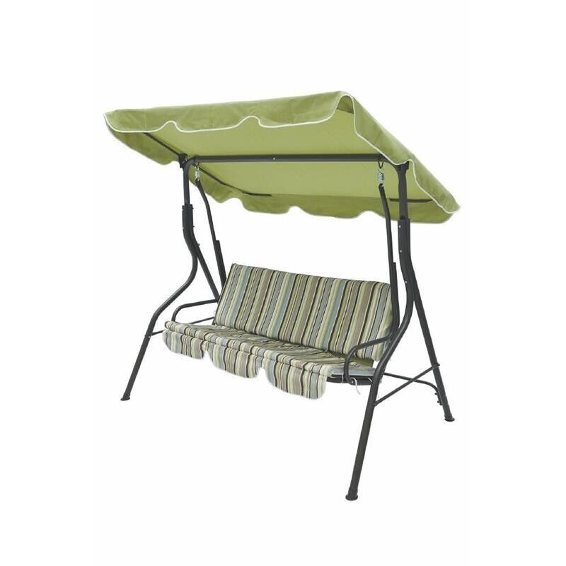 DONDOLO IN METALLO 3 POSTI RIGHE FANTASY VERDE 170X110X160