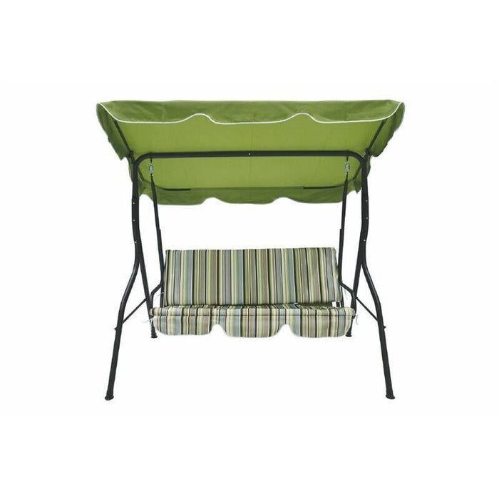 DONDOLO IN METALLO 3 POSTI RIGHE FANTASY VERDE 170X110X160