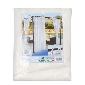 TENDA VELO PER GAZEBO 150 X 280 CM BIANCA CON RIGHE VELATE