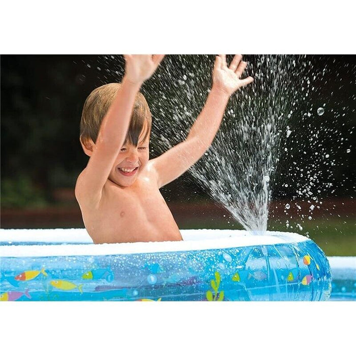 INTEX PISCINA DOPPIA PESCIOLINI 279X36 CM C.MAX 730+208 LT CON SPRUZZINO ETÀ 2+