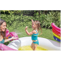 INTEX PISCINA KIDS UNICORNO CON SPRUZZINO 272X193X104 CM IN PVC SPESSORE DI 0.28