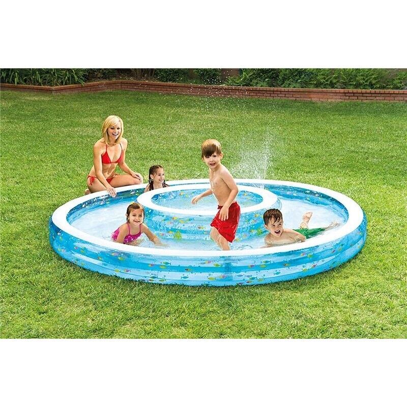 INTEX PISCINA DOPPIA PESCIOLINI 279X36 CM C.MAX 730+208 LT CON SPRUZZINO ETÀ 2+
