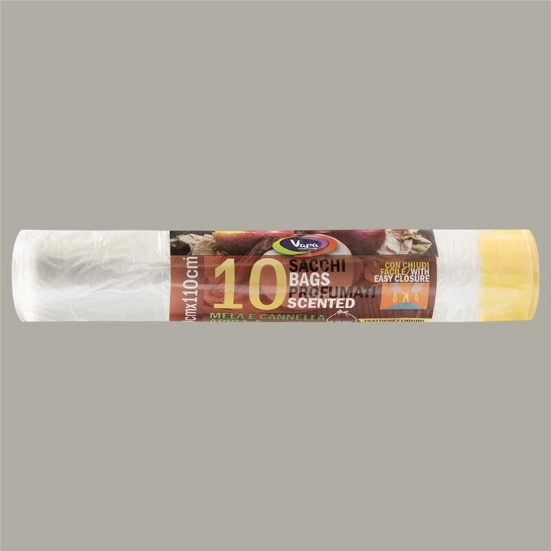 VAPA SACCHI PATTUMIERA 70X110 CM PROFUMATI 10 PZ MELA E CANNELLA