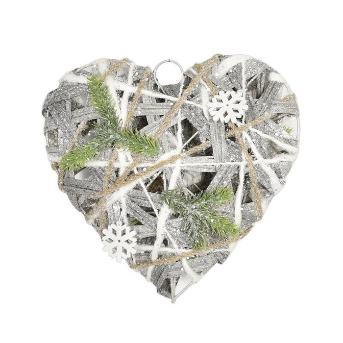 MAURY'S CUORE DI NATALE IN LEGNO 3D 20CM LINEA WOODY XMAS