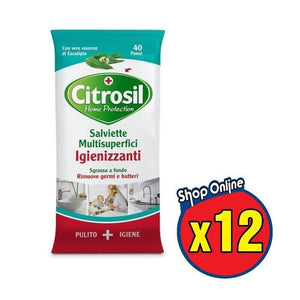 SET 12 CITROSIL SALVIETTE IGIENIZZANTI MULTIUSO UMIDIFICATE EUCALIPTO