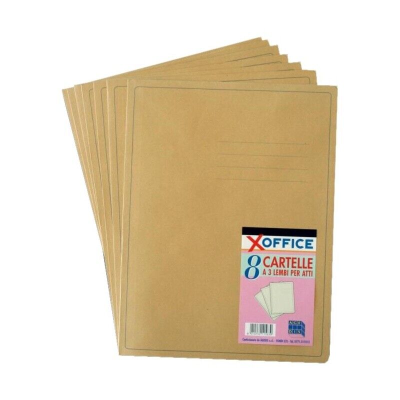 CARTELLINA PORTA DOCUMENTI 3 LEMBI PER ATTI 8PZ