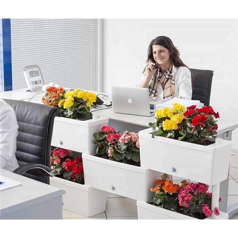 FIORIERA BRIK KIT 5 VASI IRRIGAZIONE VASI COMUNICANTI 59X23X27 (X5PZ) COLORE PANNA