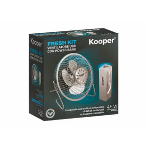 KIT POWER BANK + MINI VENTILATORE GRIGIO USB 5 V