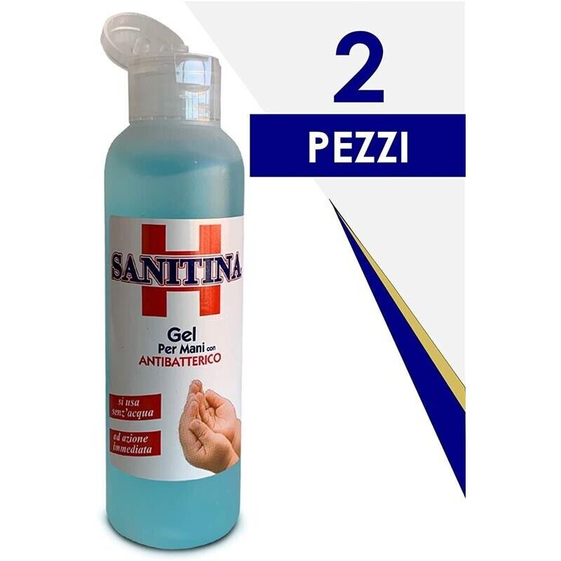 2 PEZZI SANITINA GEL MANI IDROALCOLICO SENZA RISCIACQUO CON 60% ALCOOL 125ML
