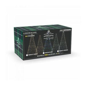 MANTELLO 600 MICROLED ESTERNO BIANCO FREDDO IN PLASTICA RAME E VETRO