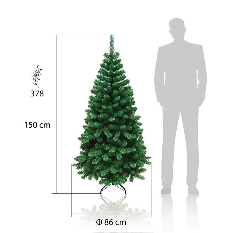 ALBERO DI NATALE ROCCARASO 150 CM VERDE ARTIFICIALE CON 378 RAMI