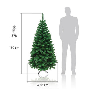 ALBERO DI NATALE ROCCARASO 150 CM VERDE ARTIFICIALE CON 378 RAMI