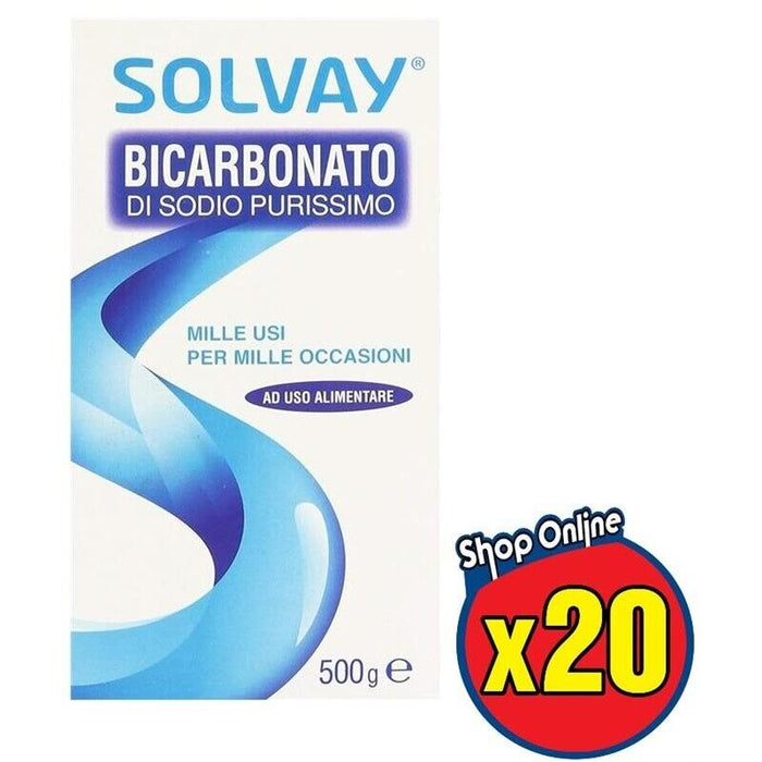 KIT DA 20 SOLVAY BICARBONATO DI SODIO PURISSIMO DA 500GR