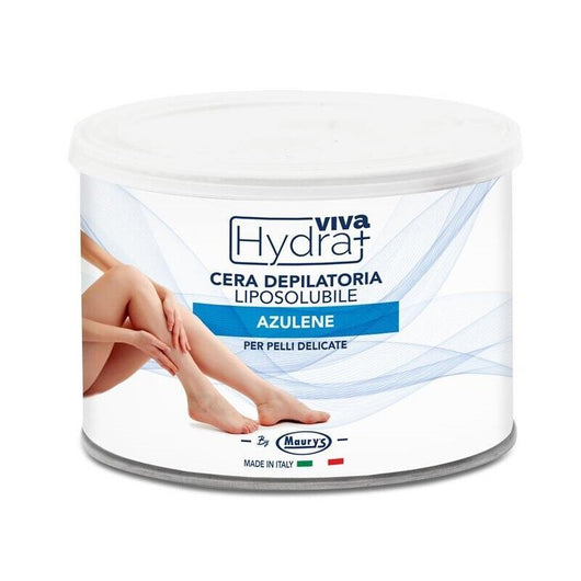 HYDRA VIVA+ VASO DI CERA DEPILATORIA ALL' AZULENE PER PELLI DELICATE DA 400 ML