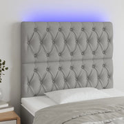 Testiera a LED-Testata con LED Grigio Chiaro 100x7x118/128 cm in Tessuto