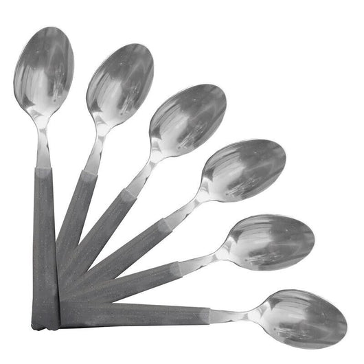 MAURY'S BEST QUALITY SET DA 6 CUCCHIAI DA TAVOLA GRIGIO EFFETTO PIETRA