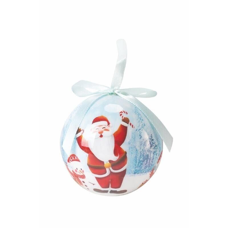 SET SCATOLA BABBO NATALE CON SACCO CON 14 PALLE NATALIZIE DIAMETRO 7,5 CM