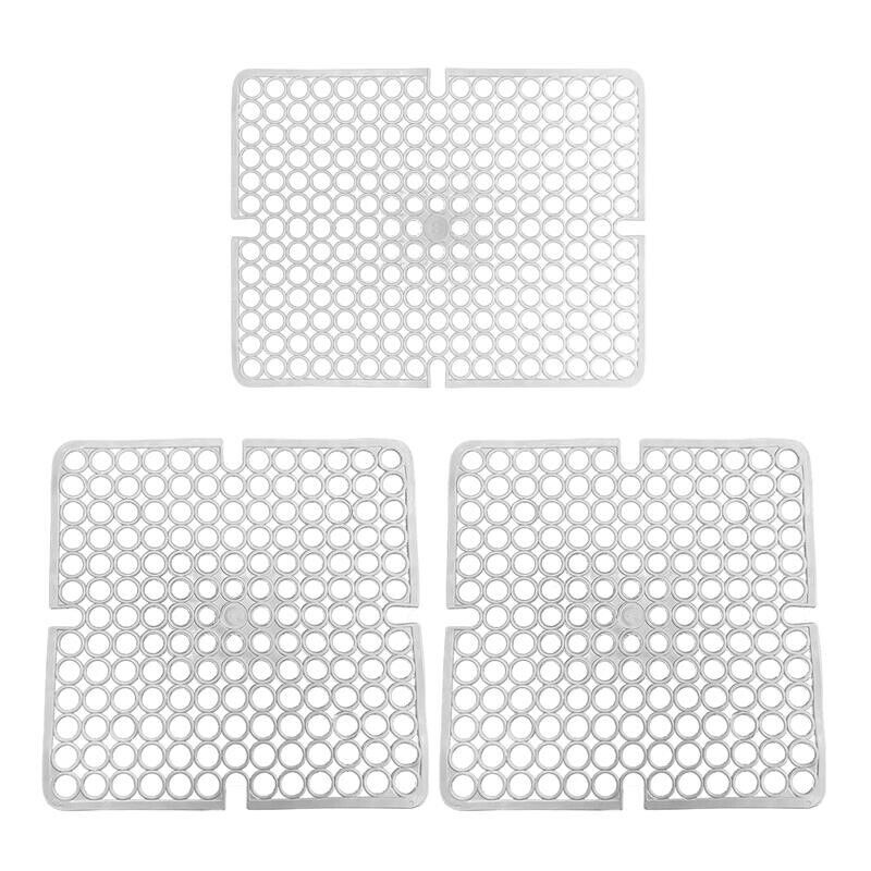 TAPPETO LAVELLO SALVA PIATTI IN GOMMA SET 3 PZ ANTISCIVOLO BIANCO
