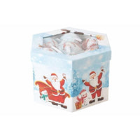 SET SCATOLA BABBO NATALE CON SACCO CON 14 PALLE NATALIZIE DIAMETRO 7,5 CM