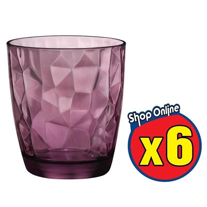 SET DA 6 BICCHIERI BORMIOLI DIAMOND ACQUA PURPLE