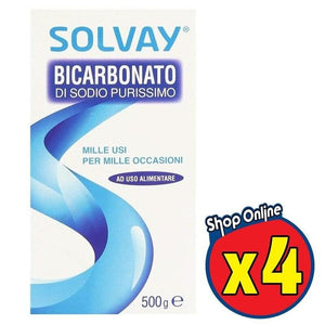 4 SOLVAY BICARBONATO DI SODIO PURISSIMO DA 500 GR