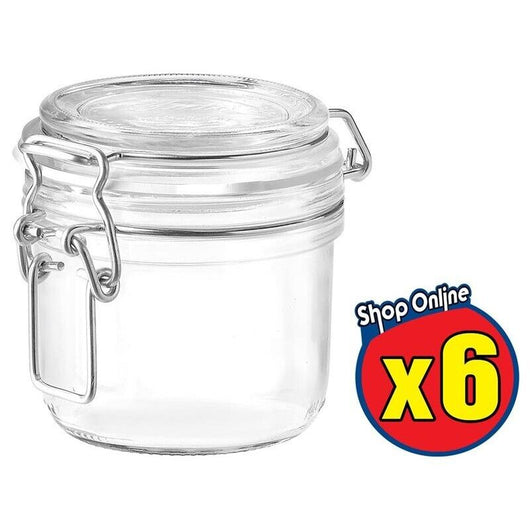 6 PZ BORMIOLI FIDO VASOIN VETRO CON TAPPO ERMETICO 200 CC
