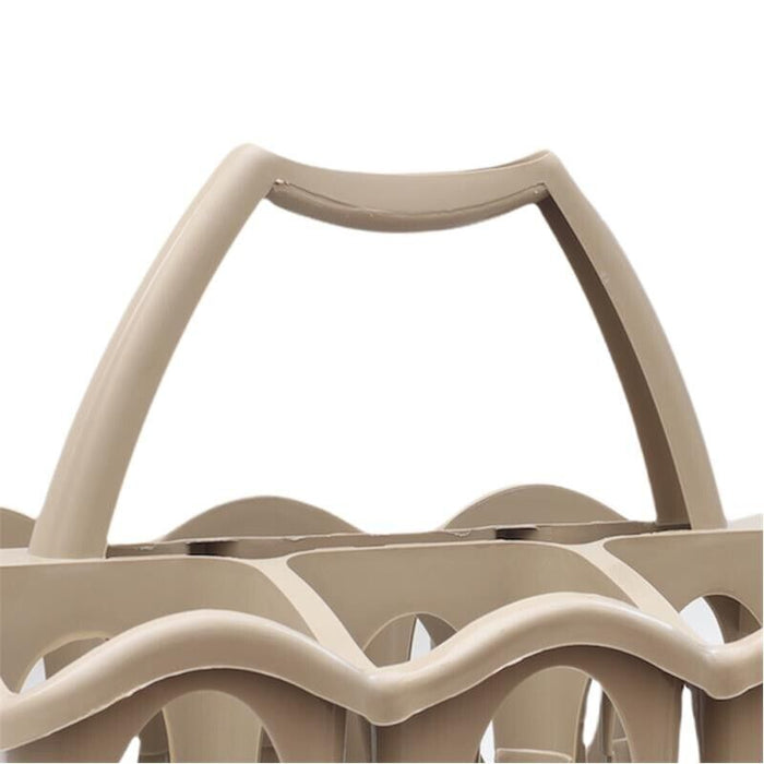 SET PORTA BOTTIGLIE IN PLASTICA + 6 BOTTIGLIE IN VETRO DA 1 LT