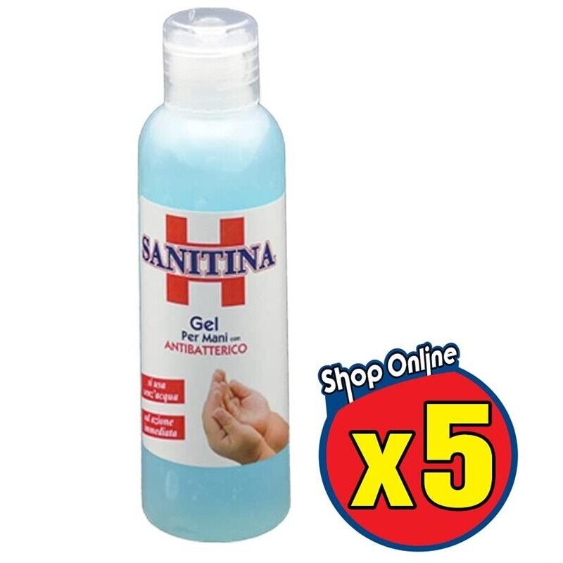 SANITINA GEL MANI IDROALCOLICO SENZA RISCIACQUO CON 60% ALCOOL 5 X 125 ML
