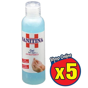 SANITINA GEL MANI IDROALCOLICO SENZA RISCIACQUO CON 60% ALCOOL 5 X 125 ML