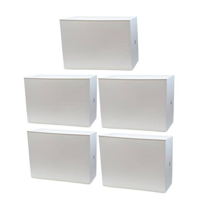 SET 5 SCARPIERE IN PROPILENE 51 X 17 X H39 CM COMPONIBILI IMPILABILI BIANCHE