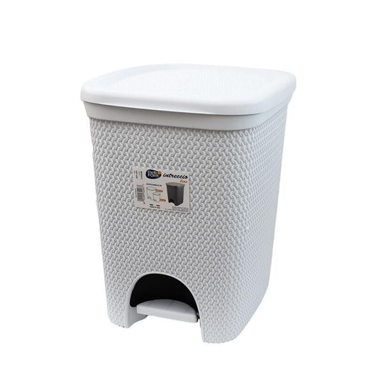 SET PORTA BIANCHERIA + PATTUMIERA CON PEDALE DA BAGNO BIANCO