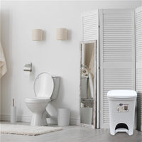 SET PORTA BIANCHERIA + PATTUMIERA CON PEDALE DA BAGNO BIANCO