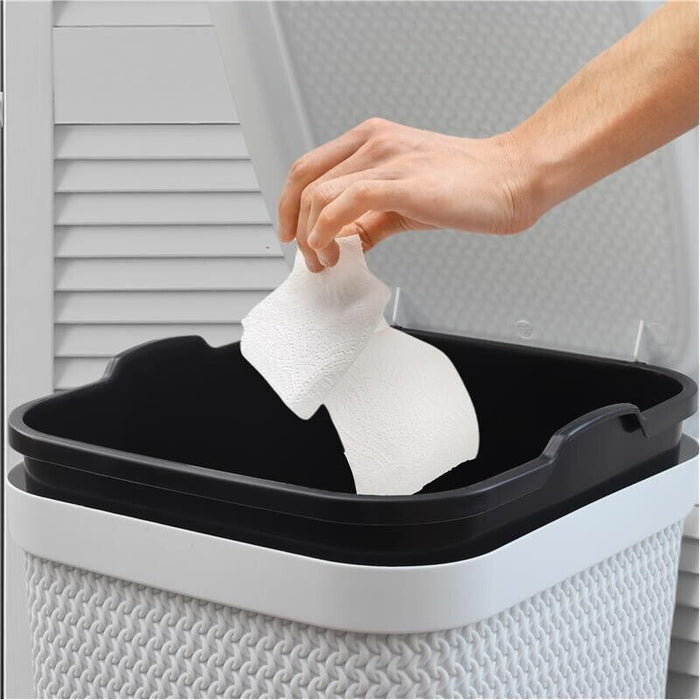 SET BIDONE RACCOLTA BIANCHERIA PER PANNI COLORATI + PATTUMIERA CON PEDALE BIANCA