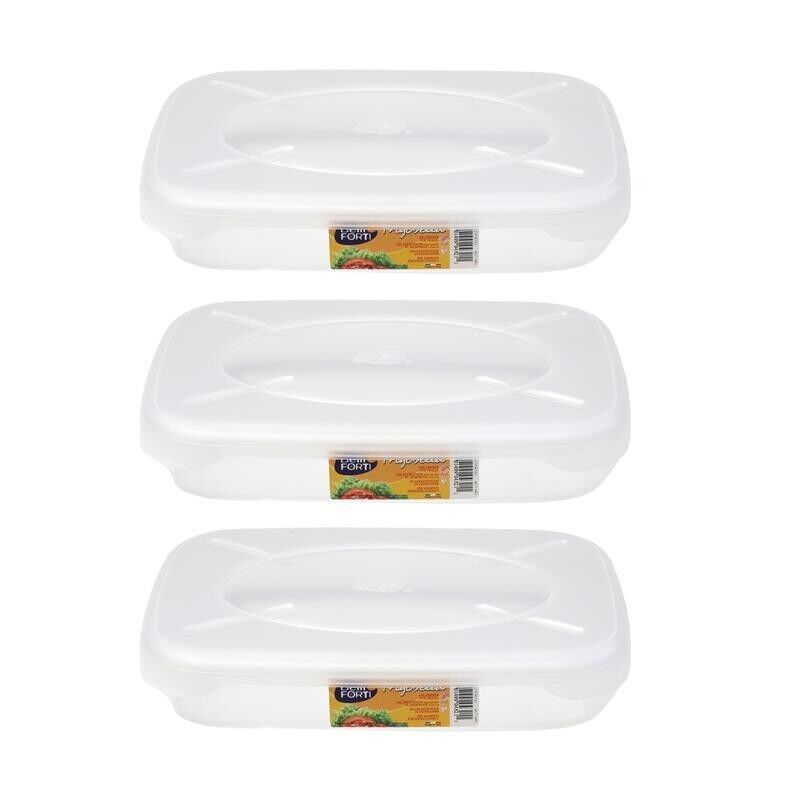 SET 3 CONTENITORI ERMETICI FRIGOBELLA RETTANGOLARI 1.15 LITRI